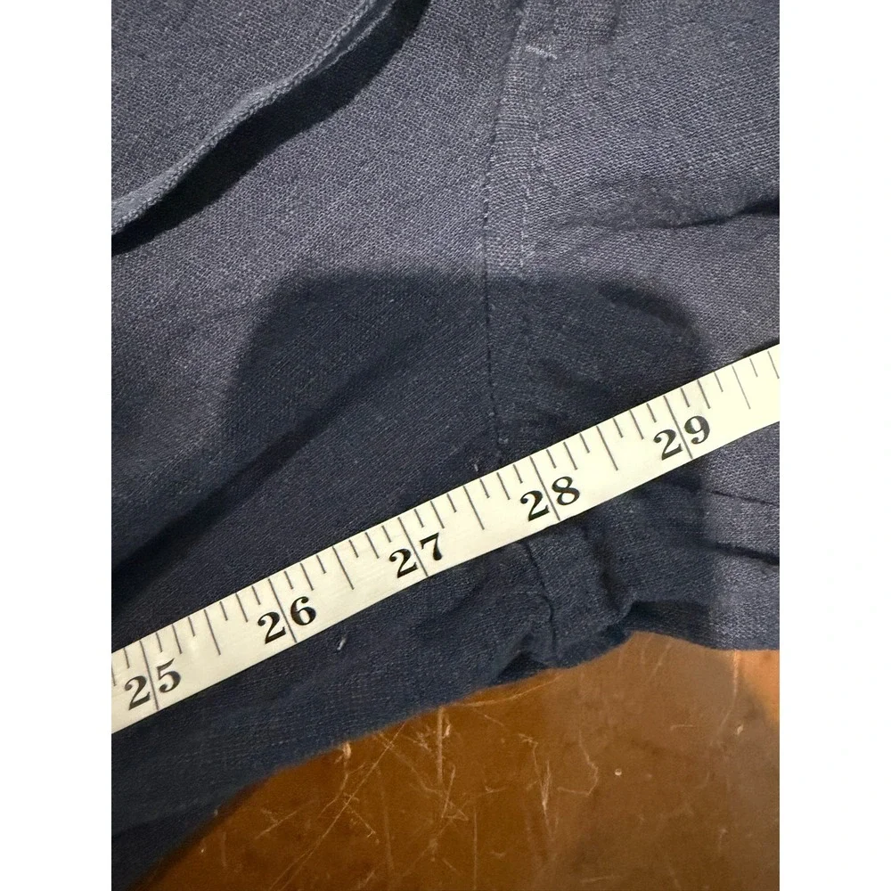 Tasso Elba Island Navy Blue Linen Cotton Relaxed Pants Mens XL Beach Coastal Lux